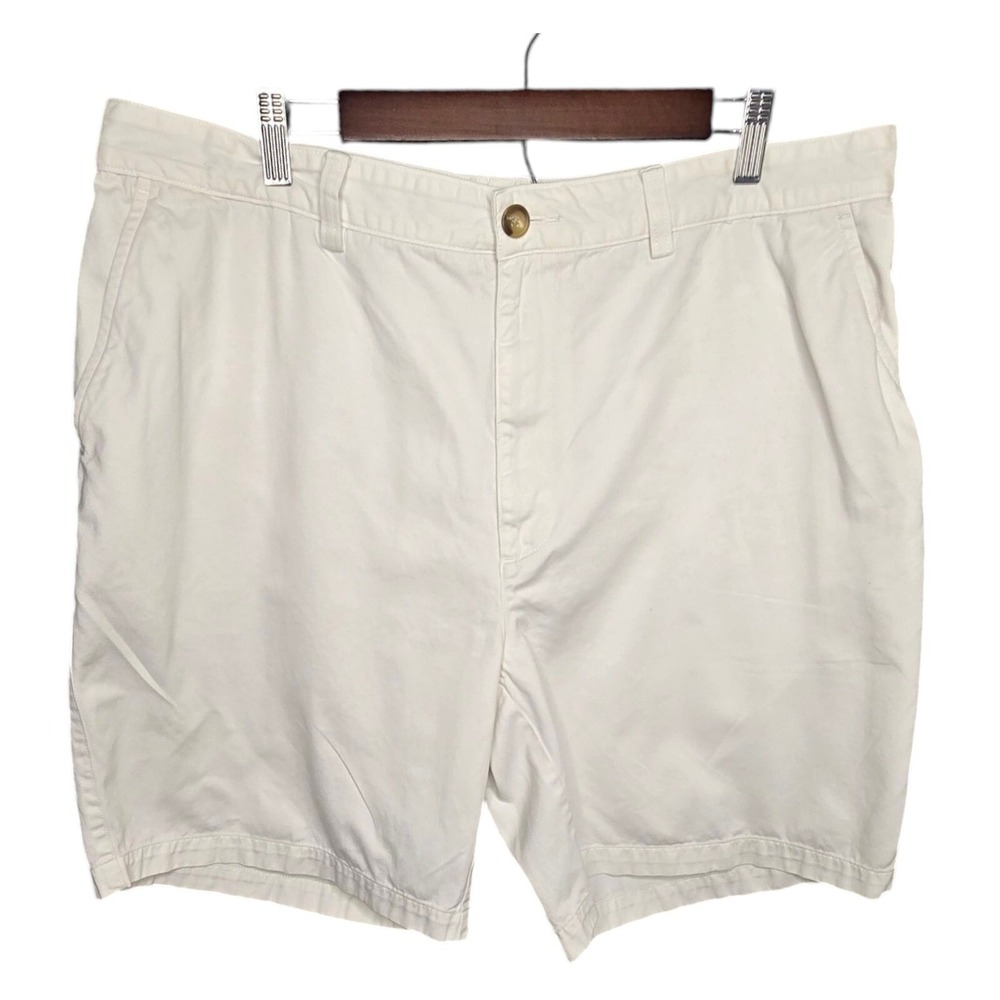 St. John's Bay White Chino Shorts Cotton‎ Casual Summer Mens Size 40 Flaw